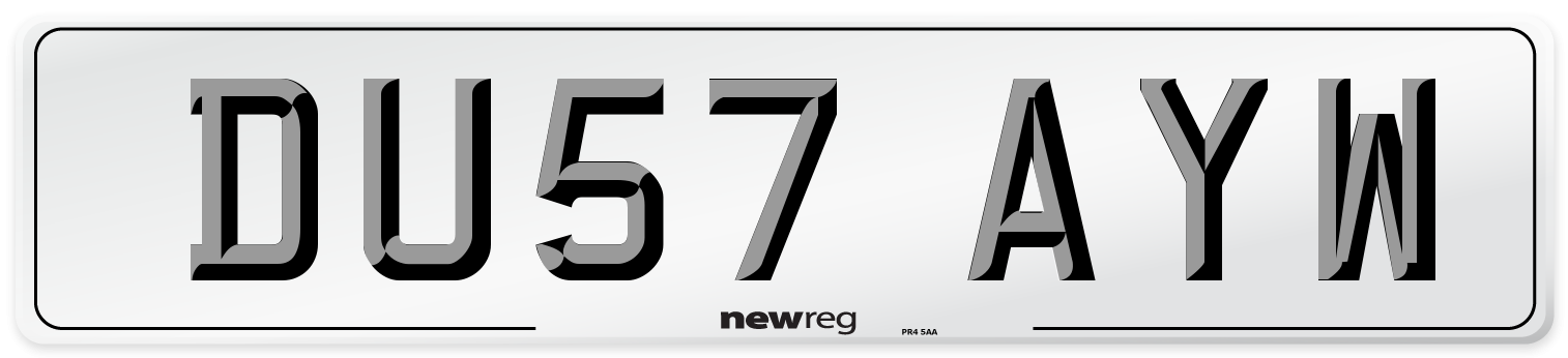 DU57 AYW Number Plate from New Reg